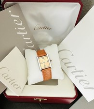 Rare Cartier Tank Solo Stainless Steel Orange Dial & Band ~ Box & Papers 4