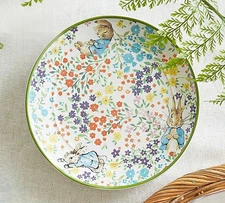 Pottery Barn Peter Rabbit Floral Appetizer Plates Set of 4 Easter Spring New