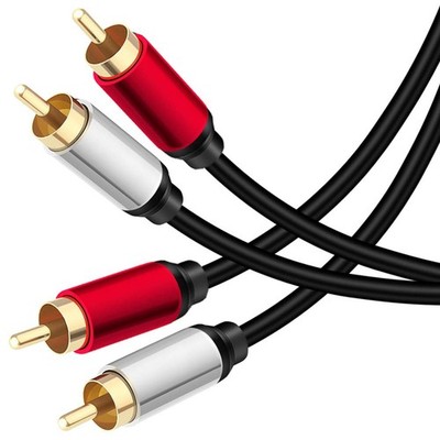 2RCA to 2RCA Cable 3Ft Gold-Plated 2 RCA Male to 2 RCA Male Stereo Audio Cabl...