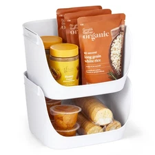 ShelfBin Stacking Pantry Bins, 2-Pack, Stackable Storage Basket Organizers fo...