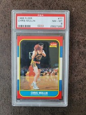 1986-87 Fleer Basketball ROOKIE Chris Mullin #77 - PSA 8 - Golden State Warriors