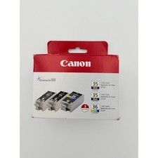 Canon PGI-35 Black and CLI-36 Color Ink Tanks 3 Pack ChromaLife 100 New