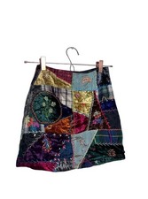 Gap 90s Y2K Patchwork Embroidered Boho Girls Mini Skirt Sz 10