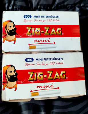 2 x 100 Stück Mini Filterhülsen, Zig-Zag,  68 x 7,3, Ersparnis bis 33%