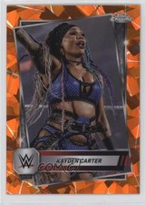 2025 Topps Chrome WWE Sapphire Edition Orange 18/25 Kayden Carter #186 ob9