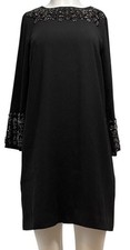 J Crew NWT Woman's Size 0 Embellished Classic Black Shift Dress