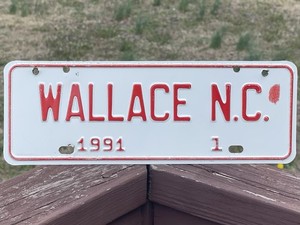 Wallace North Carolina License Plate 1991 #1 NC City Plate