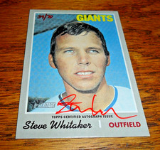 🥎 2019 TOPPS HERITAGE RED INK AUTO STEVE WHITAKER SAN FRANCISCO GIANTS #34/7🥎0