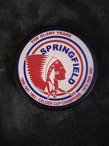Springfield Indians Hockey Puck - Calder Cup Champions - AHL - Glory Years 