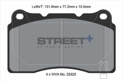 PAGID Racing Bremsbelagsatz Scheibenbremse STREET+ T8026SP2001 für FORD GT HONDA