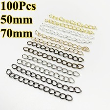 Jewelry Extension Chains Necklace Bracelet Earring Adjustable DIY 100pcs 50/70mm