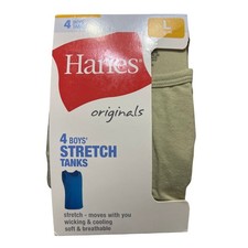 Hanes Originals Boys' Undershirts Tanks, 4-Pack Camo Black Grey Tan Size Large L