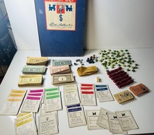 Monopoly Board Game Parker Brothers 1935 Copyright Vintage All Accessories Wood