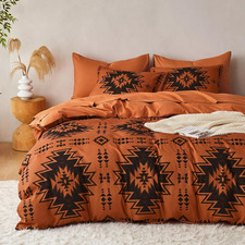 - Western Comforter Set, Boho Southwestern Rustic Farmhouse Style with Aztec Geo