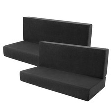 4 Pcs RV Dinette Cushion Covers Booth Set Furniture Corn Grid Dark Gray