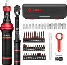 VANPO 48Pcs Torque Screwdriver Wrench Drive Set, 1/4" Drive Small Torque Wren...
