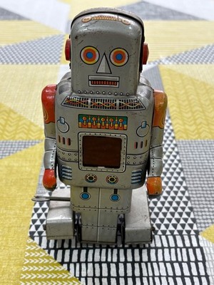 Japanischer Sparky Roboter 50er Jahre. SY Spielzeug. Original. Vintage. Blechroboter. Aufziehbar.