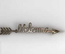 Welcome Sign Metal Farmhouse Beach house Restaurant Bar Home Wall Plaque