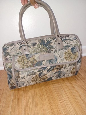 LUCAS TRAVEL BAG TAPRESTRY, 15'', FLORAL DRAWINGS, PLANTS - GRAY