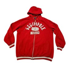 Vintage Y2k South Pole MCMXCI Red Full-Zip Sweatshirt Hoodie Mens 2XL