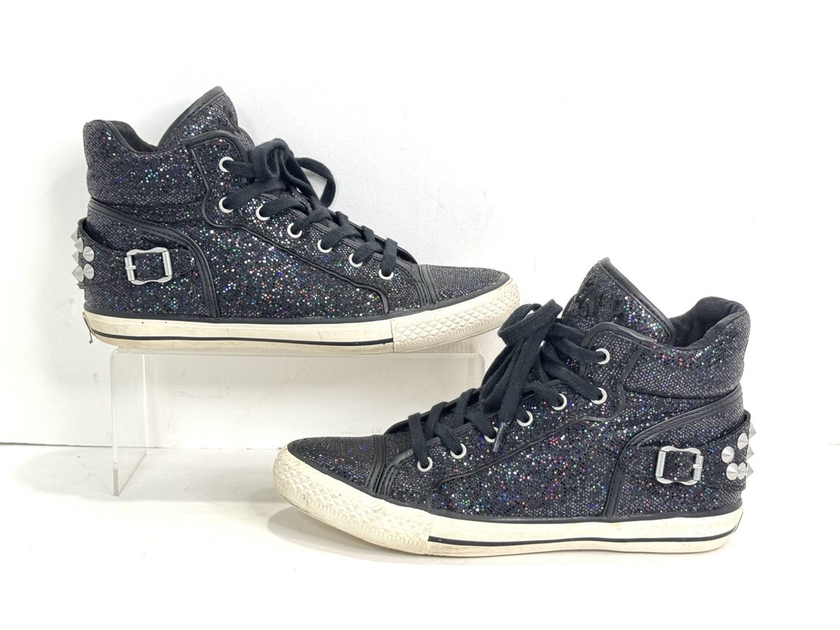 靴 ASH studded high-top sneakers rare Ash Divine Glitter High Top Sneakers Studded Buckle Black EU 39 | eBay