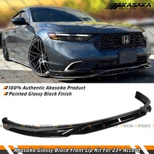 Akasaka Glossy Black Front Bumper Lip Splitter Kit For 2023-26 Honda Accord 11th