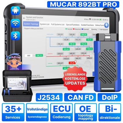 MUCAR 892BT PRO Lebenslange kostenlose Updates 35+Reset Bidirectional ECU Coding