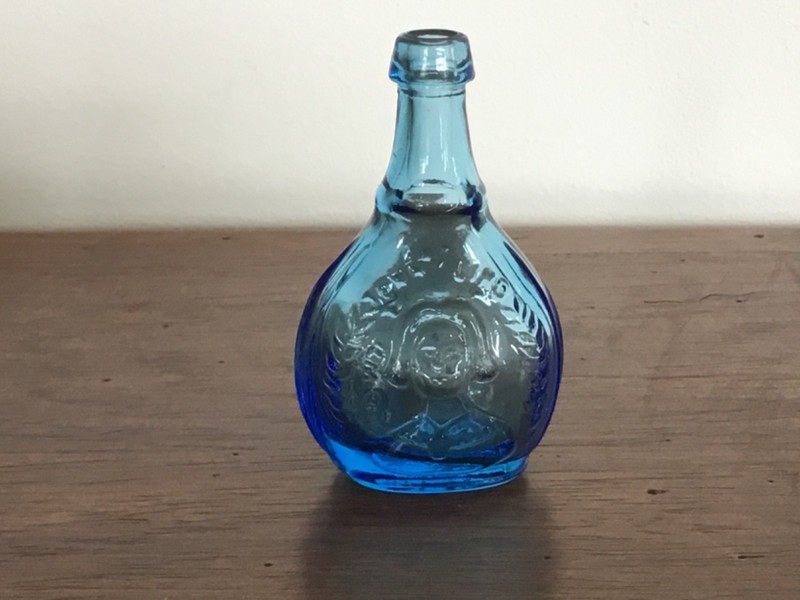 Vintage Blue Mini Wheaton Glass Bottle Swedish Nightingale