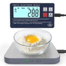 Rechargeable Digital Kitchen Food Scale - Detachable Display Electronic