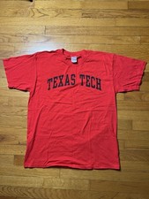 Vintage NCAA Texas Tech Red Raiders Red Shirt Large Collegiate Y2K Mens Faded