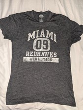 League Vintage Style Women's Small Miami Redhawks Short Sleeve Gray T-shirt
