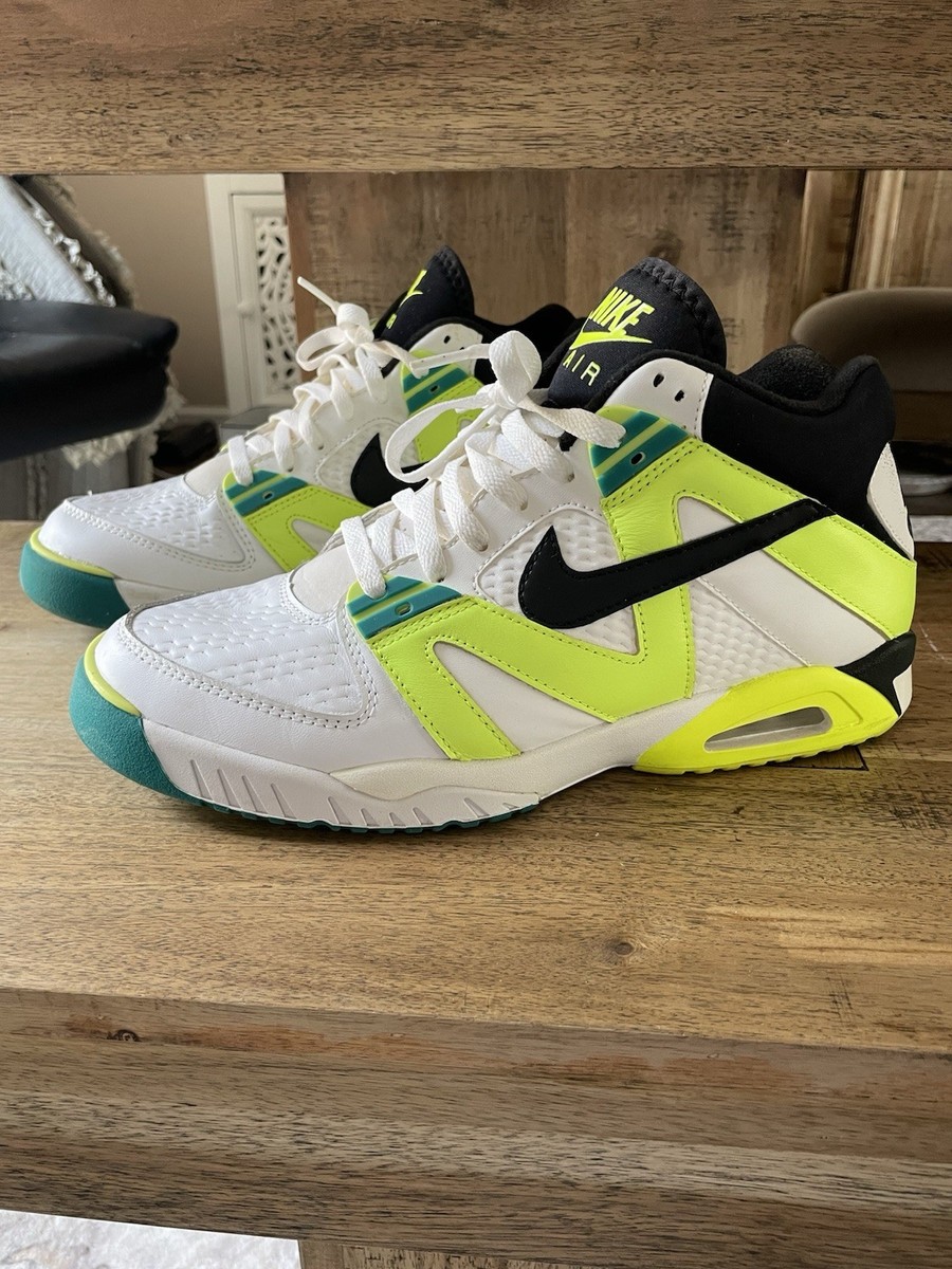 Nike Air Tech Challenge 11.5 Volt White Black Andre Agassi