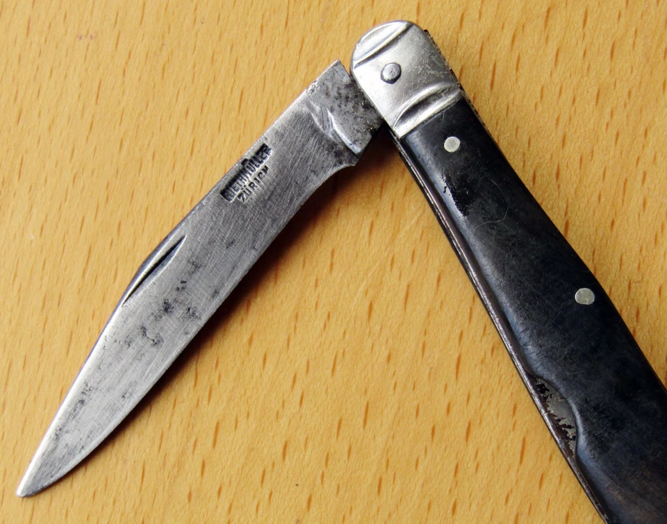 Bauernmesser m. Horn-Griffschalen - RIETHMÜLLER Zürich, Taschenmesser, Messer - Bild 3 von 4