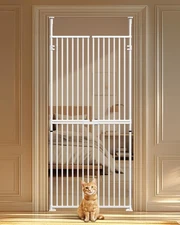 ABORON Adjustable 75" to 96" Extra Tall Pet Gate for Cat 29.5-32" Safety Gate
