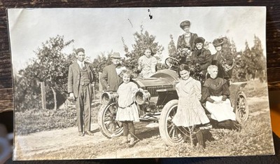 Non-postcard Photo Mr Galbreth & Crowd Found in Niles, Berrien, MI c1910 Old Car