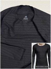 Adidas Men's Medium Alphaskin 360 Compression Long Sleeve Tee Shirt Black CF7163