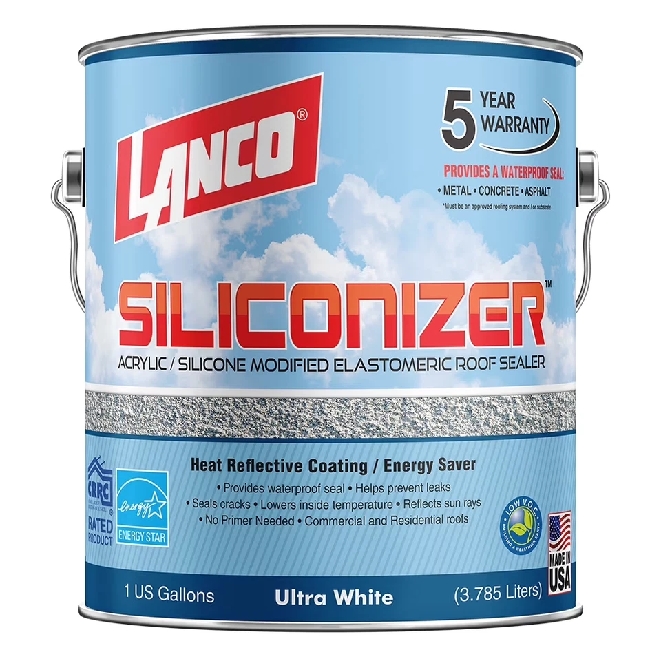 Lanco Siliconizer 1 Gal Acrylic Elastomeric Reflective Waterproof Roof Sealer - Image 3 of 4