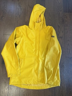 Helly Hansen Yellow Rain Jacket Womens Medium