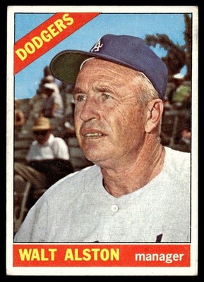 1966 Topps Baseball Card Walt Alston Los Angeles Dodgers #116 EX+
