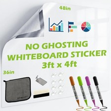 Whiteboard Sticker for Wall, 48" x 36" White Board Paper, Super Sticky Dry Erase