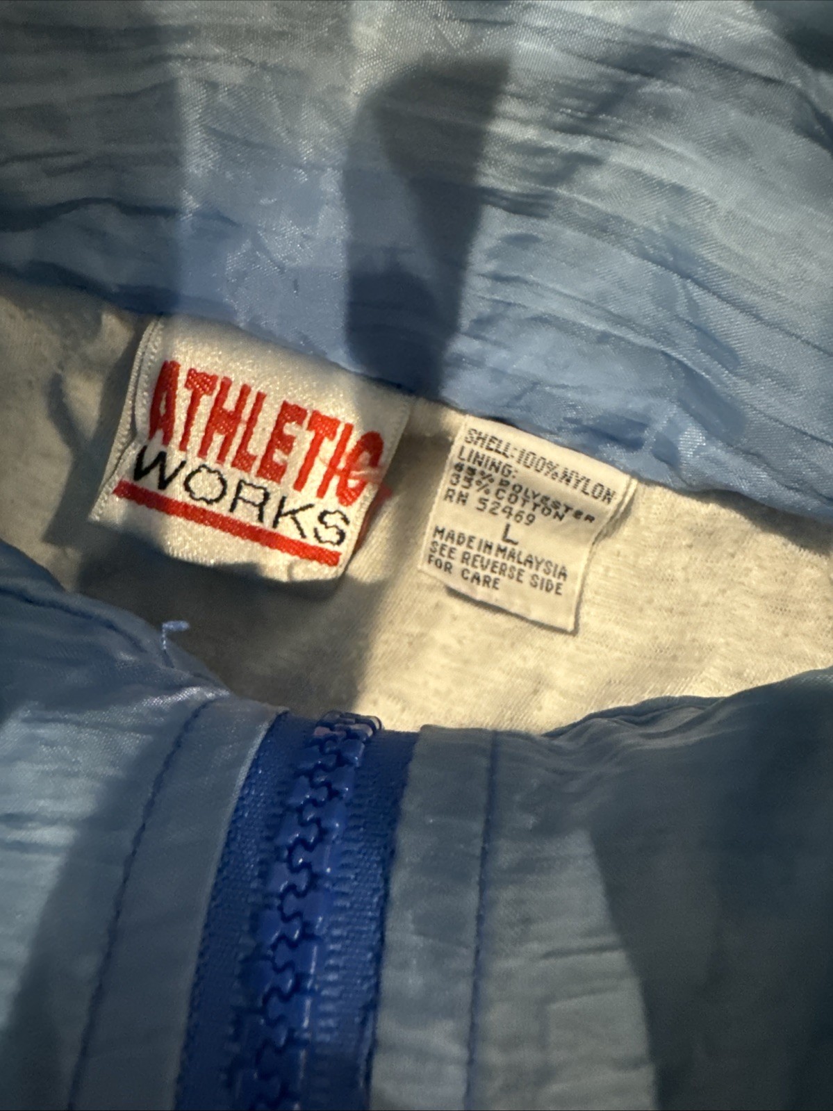 Vintage 90’s Streetwear Athletic Works Nylon Zip Up Track Jacket COLORBLOCK SZ L