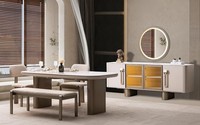 Modernes Esszimmer Set Mit Tisch 4 StüHlen Bank Sideboard Und Spiegel