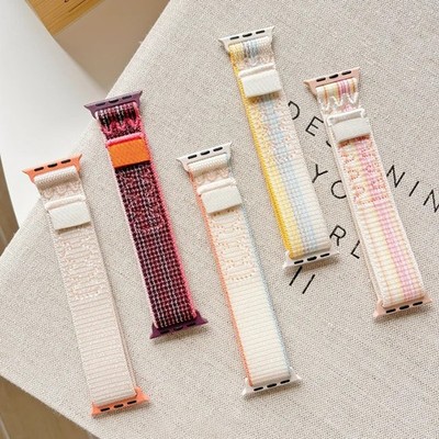 Straps for Apple Watch Band 45mm 46mm 42mm 49mm 44mm for Nike Nylon Sport Loop B