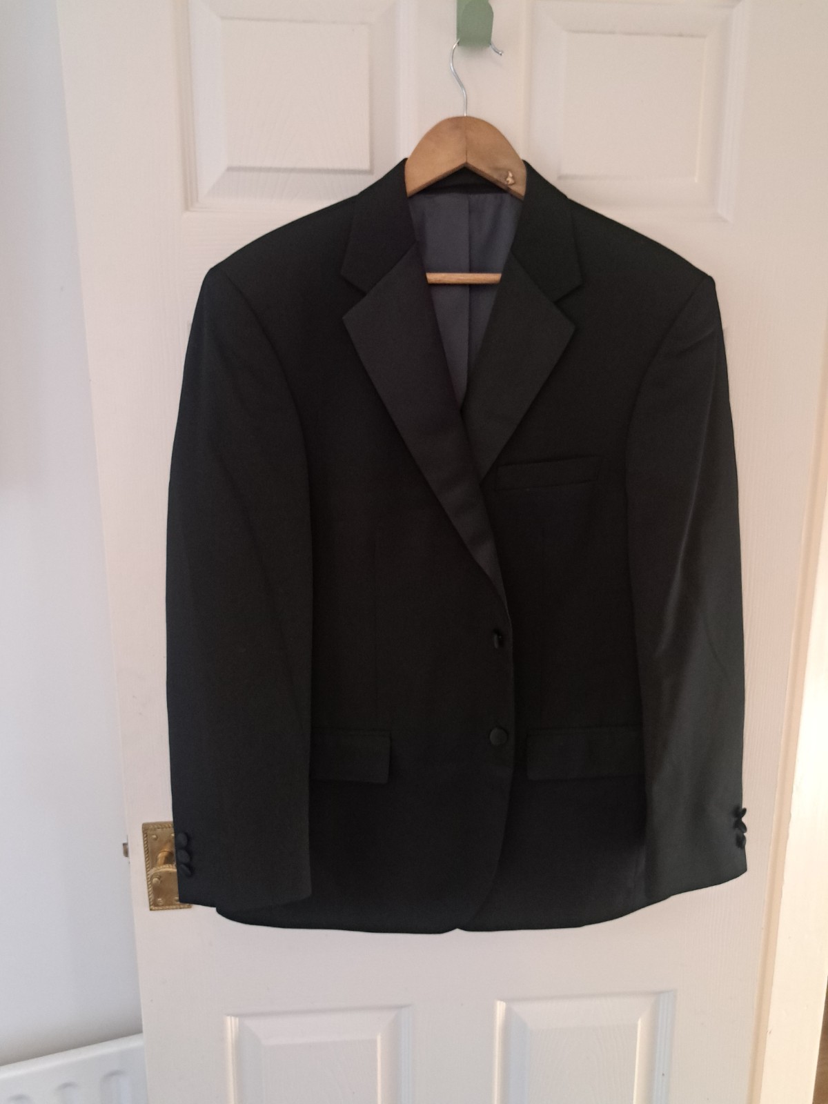 Tuta smoking Marks Spencer 42 corta nera Savile fila 2 pezzi bavero intagliato