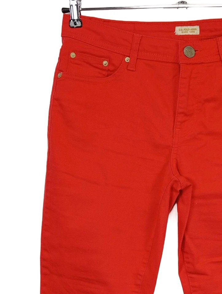 U.S. POLO ASSN. Pantalón de tubo Mujeres Pantalón Talla EU 38 rojo look casual - Imagen 3 de 4