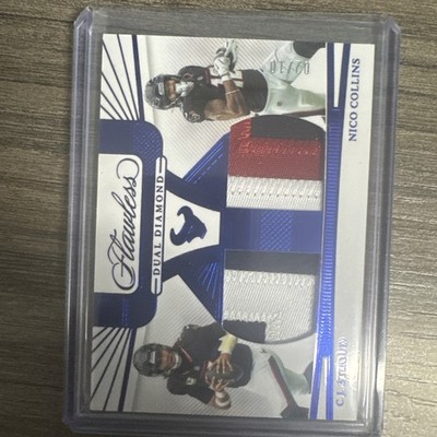 2024 Panini Flawless Dual Diamond Memorabilia CJ Stroud Nico Collins Sapphire/10