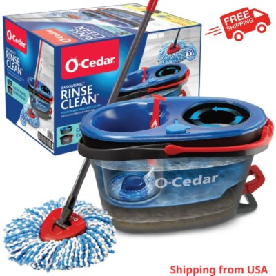 O-Cedar Easywring Rinseclean Microfiber Spin Mop & Bucket Floor Cleaning System