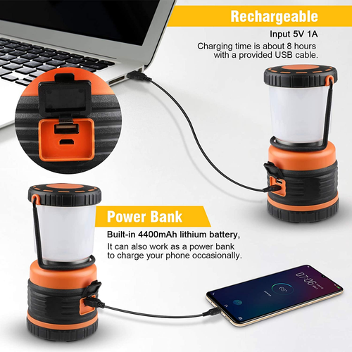 Uchrolls Camping Lantern, USB Rechargeable 800 Lumen LED Outdoor Lights