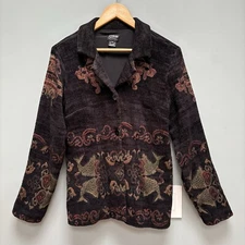 Citron Velvet Jacquard Blazer M