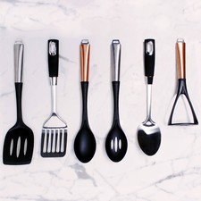 Sabichi 6 Piece Utensil Set Copper Stainless Steel Soft Touch Handle